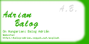 adrian balog business card